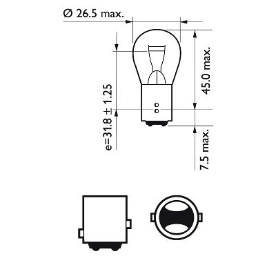 Bec Frana P21/5W 12V Set 10 Buc Philips [3]