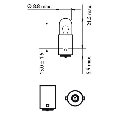 Bec Pozitie Fata T4W 12V Set 10 Buc Philips [3]