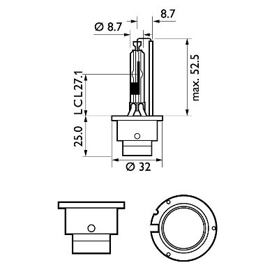 Bec Xenon 85V D2R 35W Vision Philips [3]
