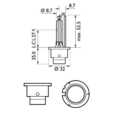 Bec Xenon D2S 85V 35W P32D-2 (Cutie) Philips [2]