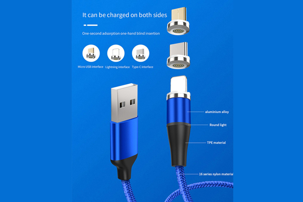 Cablu date incarcare 3IN1 fast charge 3.0 USB la micro  USB TYPE-C LIGHTNING 1.5M 3A negru [7]