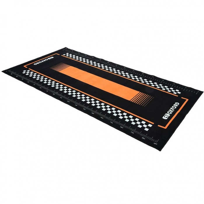 Covor Moto Oxford Workshop Mat Pitlane Orange L 200 x 100cm Negru / Portocaliu OX914 [1]