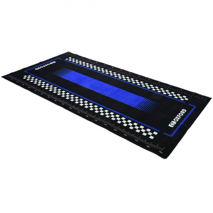Covor Moto Oxford Workshop Mat Pitlane Yama Blue L 200 x 100cm Negru / Albstru OX911 [1]