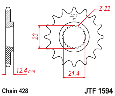 EMGO - Pinion (fata) JTF1594, 15 dinti - YBR250'07-/YG250Tricker [1]