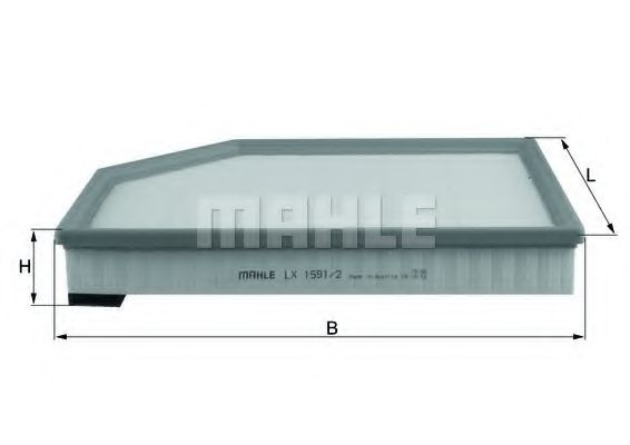 Filtru aer MAHLE ORIGINAL LX 1591/2 [1]