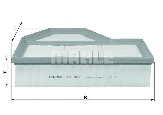 Filtru aer MAHLE ORIGINAL LX 987 [1]