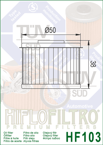 Filtru de ulei HIFLOFILTRO HF103 [2]