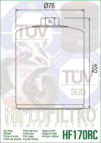 Filtru de ulei HIFLOFILTRO HF170BRC Race Negru [2]