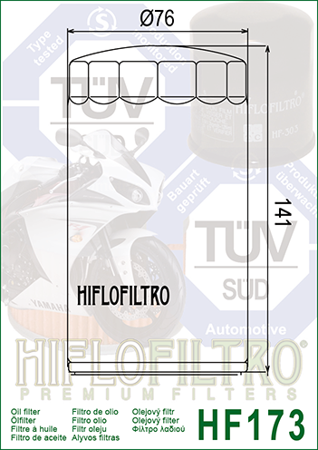 Filtru de ulei HIFLOFILTRO HF173C Cromat [2]