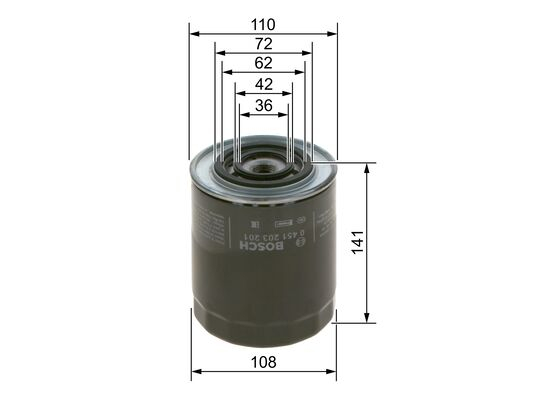 Filtru ulei BOSCH 0 451 203 201 [2]