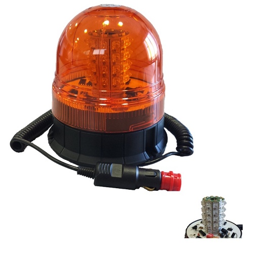 Girofar Intermitent Cu Leduri 12-24V. Baza Magnetica Jbm [1]