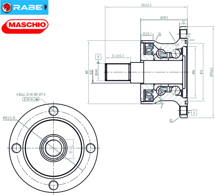 HammersMade HA0005 - Lagar cultivator Rabe echivalent IL2-117-M24-H  63HD12  IL50-98/4M24  ABH117-M24-B4  BAA-0005 [2]