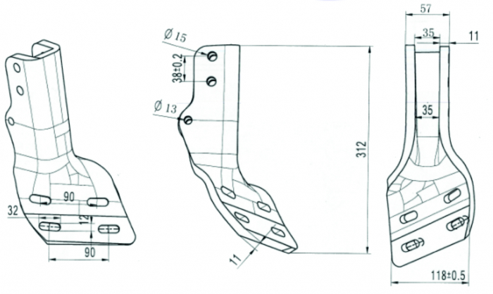 HammersMade HA0840 - Suport antetrupita dreapta pt. Lemken 50x30x10 echivalent 4570840 [2]
