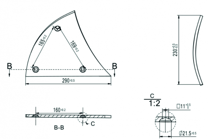 HammersMade HA1001 - Piept cormana stanga pt. Lemken echivalent 3451001 [2]