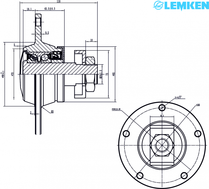 HammersMade HA4503 - Lagar uz agricol stanga pt. Lemken echivalent  5554503  55510015  FKL-PL-185L [2]