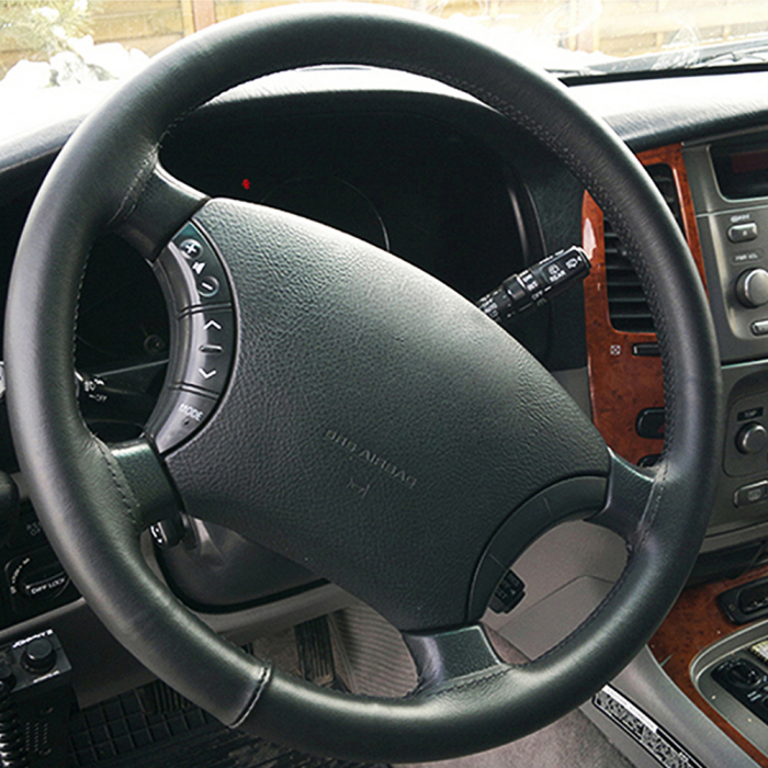 Husa Volan Cu Snur Piele Naturala One Line Negru 37-39 Cm [2]