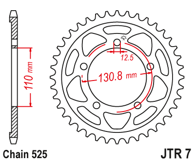 JT - Foaie (spate) JTR7, 44 dinti - BMW S1000RR -'11 [1]