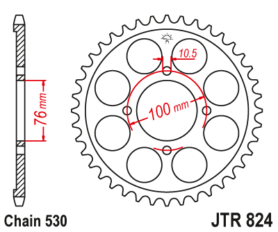 JT - Foaie (spate) JTR824, 46 dinti - GSX 600F -'94 [1]