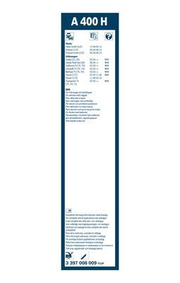 Lamela stergator BOSCH AeroTwin Rear A400H 3397008009, lungime 400 mm, pentru luneta, fara carcasa [2]