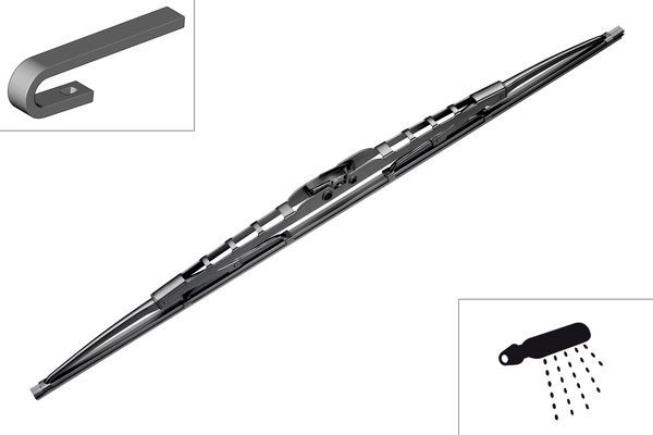 Lamela stergator BOSCH Twin N71 3397011238, lungime 700 mm, cu duza spalator parbriz integrata [2]