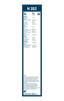 Lamela stergator luneta BOSCH Rear H352 3397011430, lungime 350 mm, standard [3]