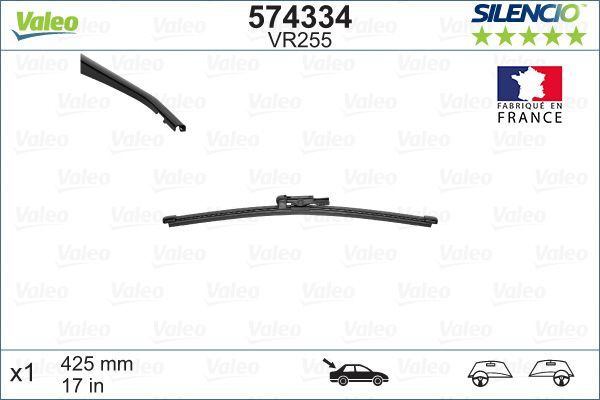 Lamela stergator luneta VALEO 574334 SILENCIO REAR, lungime 425 mm [2]