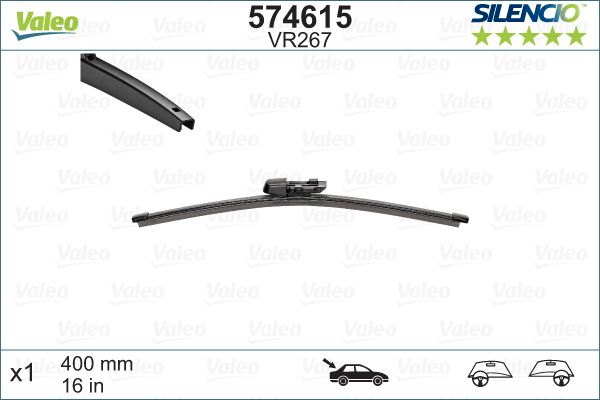 Lamela stergator luneta VALEO 574615 SILENCIO REAR, lungime 400 mm [2]