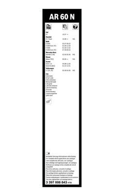 Lamela stergator parbriz BOSCH AeroTwin Retro AR60N 3397008843, partea dreapta, fara carcasa [2]