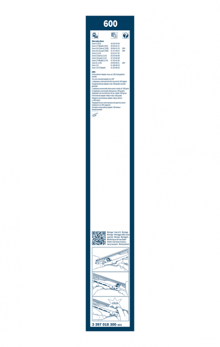 Lamela stergator parbriz BOSCH Twin 3 397 018 300, lungime 600 mm, pret pe bucata / comanda minima 10 bucati [3]
