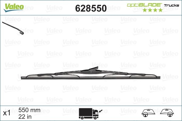 Lamela stergator parbriz VALEO 628550 OPTIBLADE TRUCKS, lungime 550 mm [2]