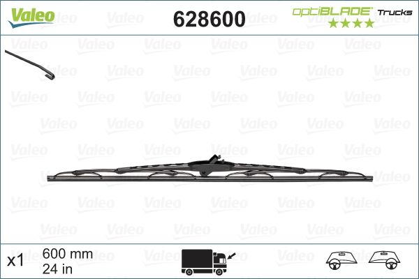 Lamela stergator parbriz VALEO 628600 OPTIBLADE TRUCKS, lungime 600 mm [2]