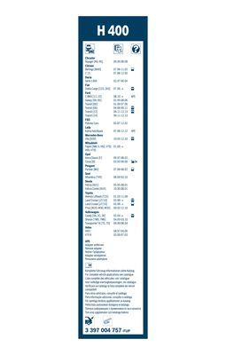 Lamela stergator pasager sau luneta, BOSCH Twin Rear H400 3397004757, lungime 400 mm [3]
