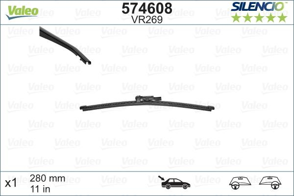 Lamela stergator spate VALEO SILENCIO X.TRM 574608, lungime 300 mm, fara carcasa [2]