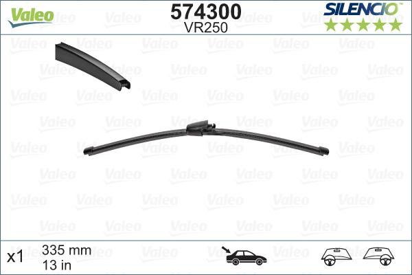 Lamela stergator spate VALEO SILENCIO X.TRM REAR 574300, lungime 335 mm, fara carcasa [2]