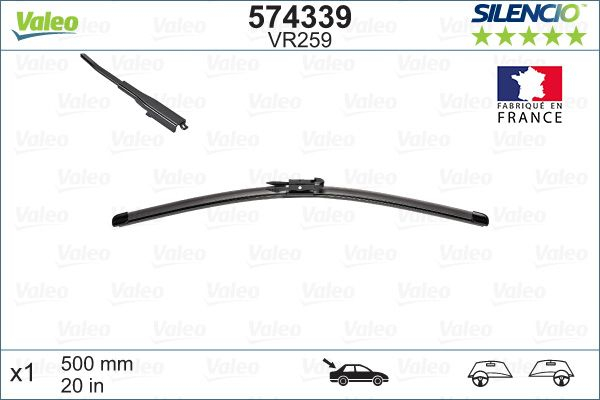 Lamela stergator spate VALEO SILENCIO X.TRM REAR 574339, lungime 500 mm [2]