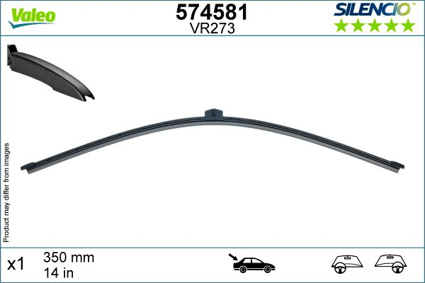 Lamela stergator spate VALEO SILENCIO X.TRM REAR 574581, lungime 350 mm, fara carcasa [2]
