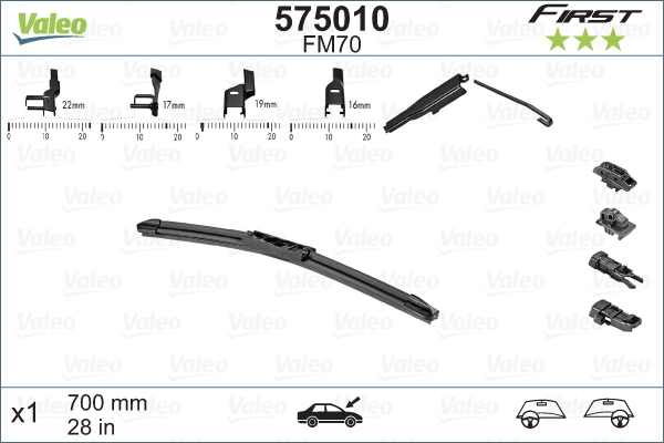 Lamela stergator VALEO 575010 First Multiconnection, lungime 700 mm, lama stergator lata [2]