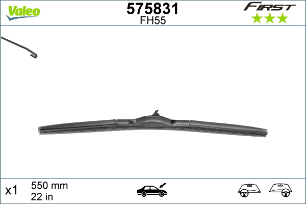 Lamela stergator VALEO 575831 First Hybrid, lungime 550 mm, lama stergator hibrida [2]