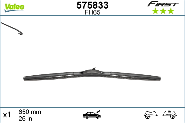 Lamela stergator VALEO 575833 First Hybrid, lungime 650 mm, lama stergator hibrida [2]