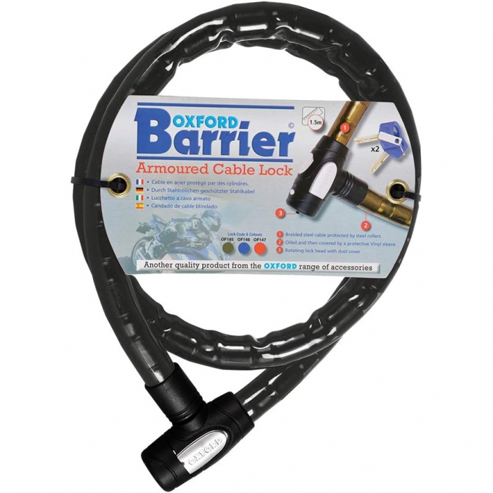 Lant Antifurt Moto Oxford Barrier 1.4mx25mm Smoke OF145 [1]