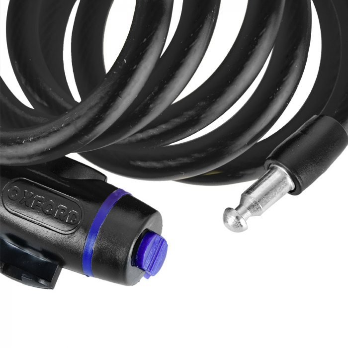 Lant Antifurt Moto Oxford Cable Lock 12mm x 1800mm Smoke Otel Negru OF246 [2]