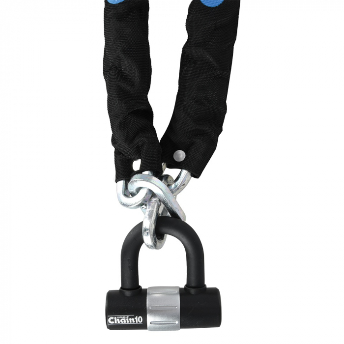 Lant Antifurt Moto Oxford Chain 10 Chain Lock & Mini Shackle 10mm x 1400mm 1.4M Metal Negru LK144 [1]