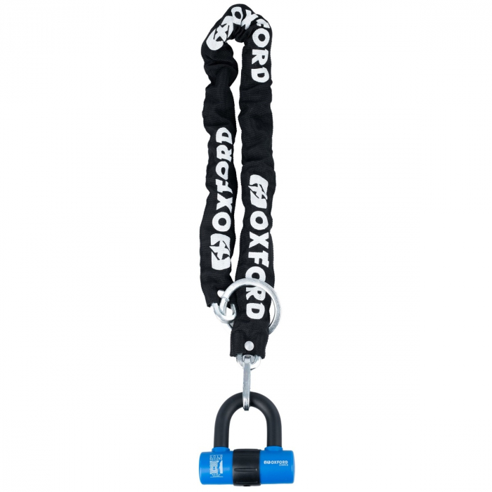 Lant Antifurt Moto Oxford Chain 8 Chain Lock & Mini Shackle 8mm x 1000mm Otel Negru LK182 [2]
