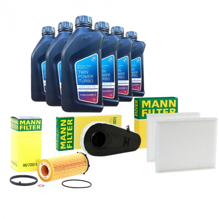 Pachet Revizie Ulei BMW + Filtre Mann pentru BMW Seria 5 535dX F10, F11; Seria 7 740d, 740dX F01 - tip motor N57S [1]