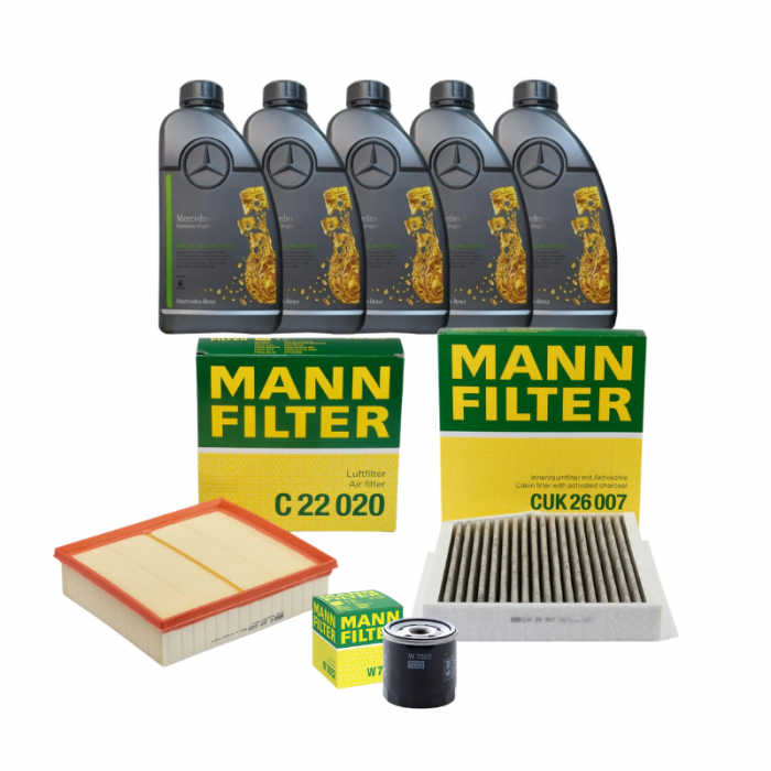 Pachet Revizie Ulei Mercedes Benz 229.52 + Filtre Mann pentru Mercedes-Benz CLA 180CDI W117 109cp [1]