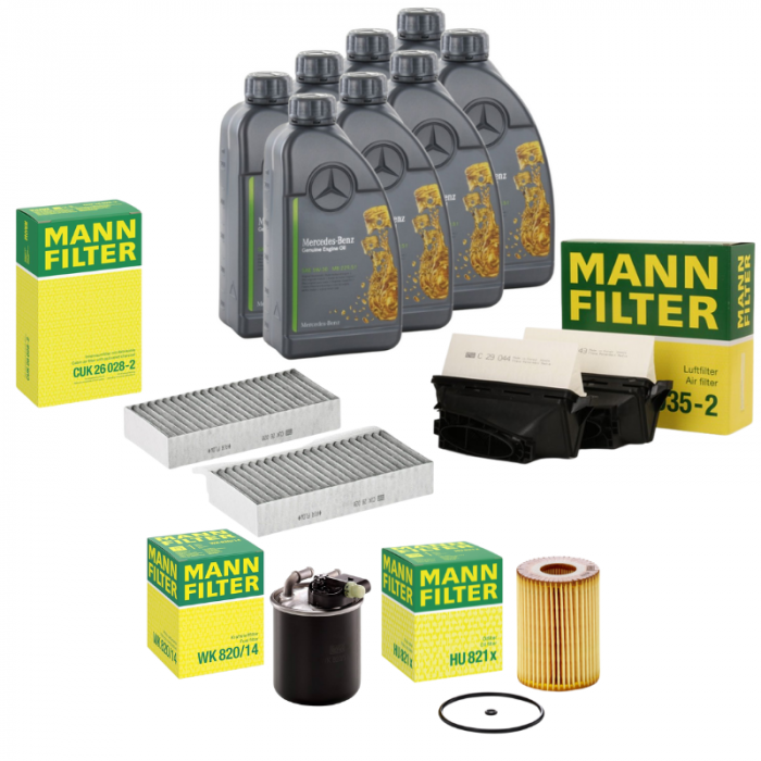 Pachet Revizie Ulei Mercedes Benz 229.52 + Filtre Mann pentru Mercedes-Benz GLE W292, 350d 258 CP [1]