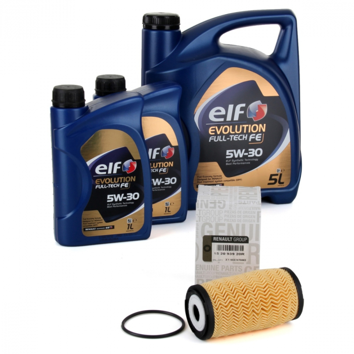 Pachet Revizie Ulei Motor Elf Evolution Full Tech FE 5W-30 5L + 2 Buc 1L + Filtru Ulei Oe Renault Talisman 2015→ 152093920R [1]