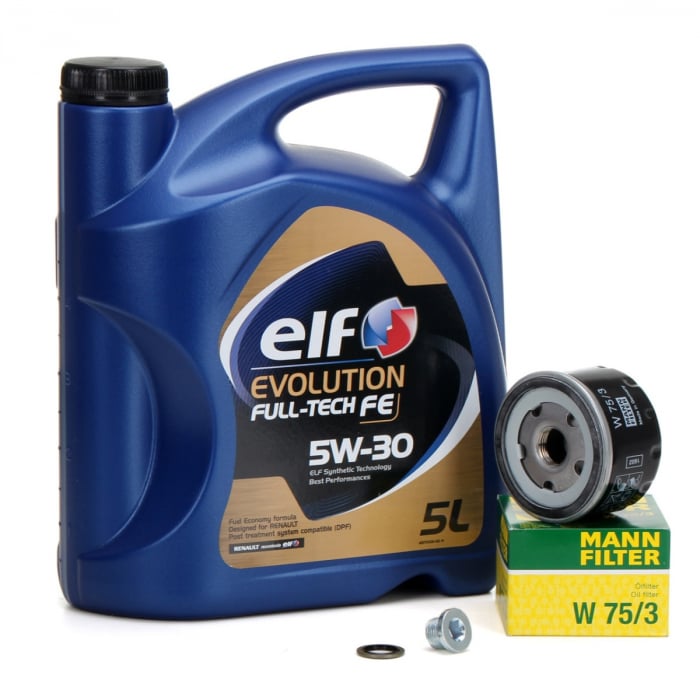 Pachet Revizie Ulei Motor Elf Evolution Full Tech FE 5W-30 5L + Filtru Ulei Mann Filter Dacia Logan Mcv 2 2013→ W75/3 + Buson Golire Baie Ulei Fa1 518.471.001 + Garnitura Buson Golire Baie Ulei Fa1 54 [1]