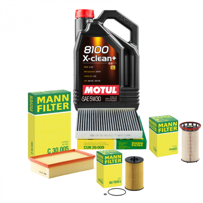 Pachet Revizie Ulei MOTUL + Filtre Mann pentru Audi A3 2012-2020 1.9TDI 143cp [1]