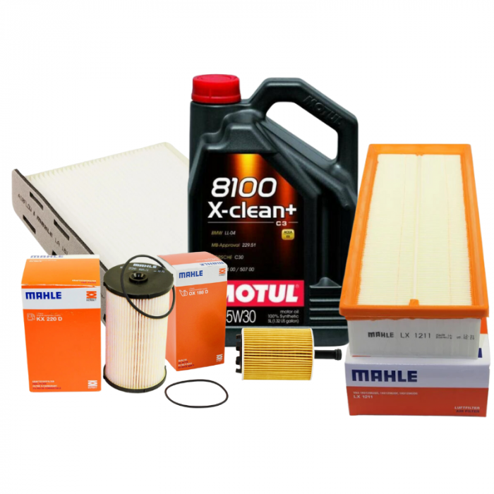 Pachet schimb ulei GOLD Motul 5L+ filtre Mahle pentru grupul VAG - VW AUDI SKODA SEAT 1.9TDI, 2.0TDI [1]